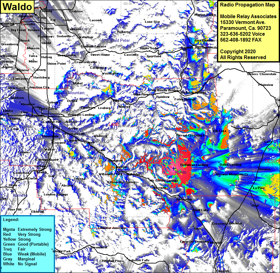heat map radio coverage Waldo